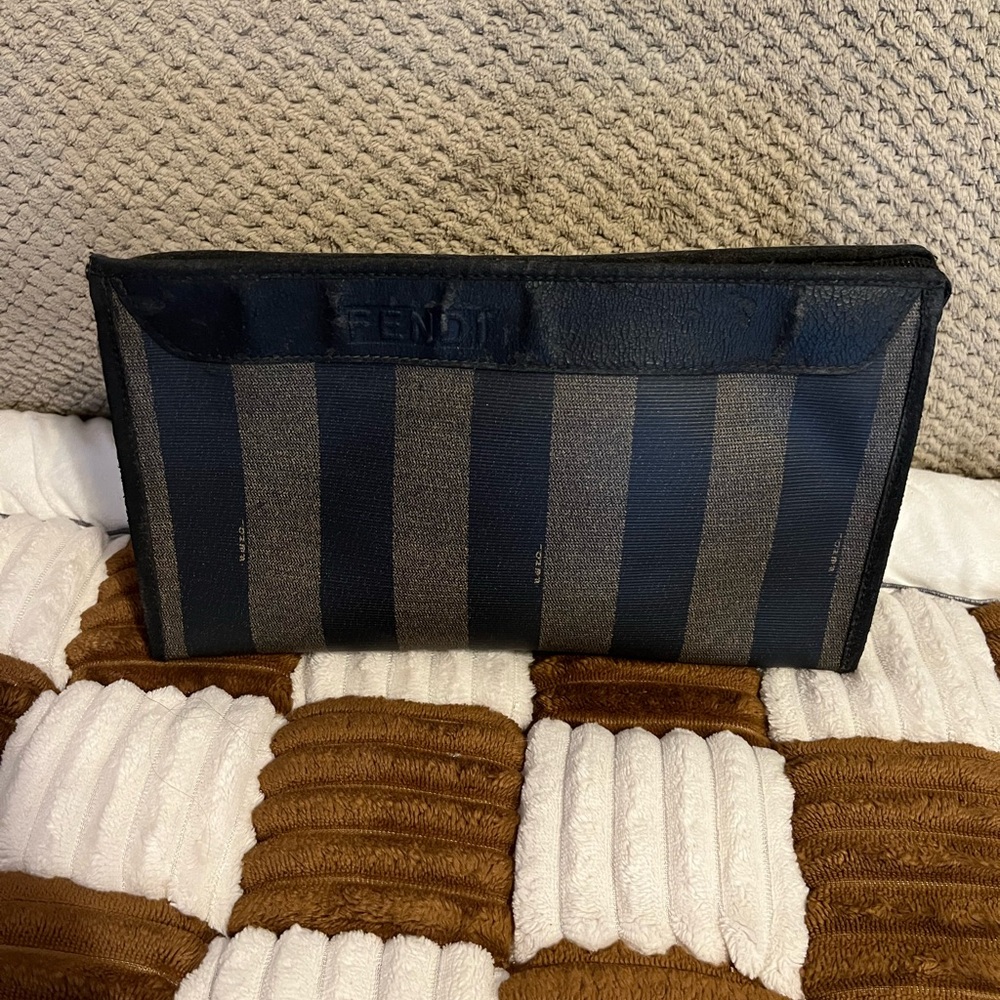 Fendi Vintage Peguin Stripe Cosmetic Pouch